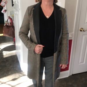 BB Dakota black and tan dress coat/long blazer